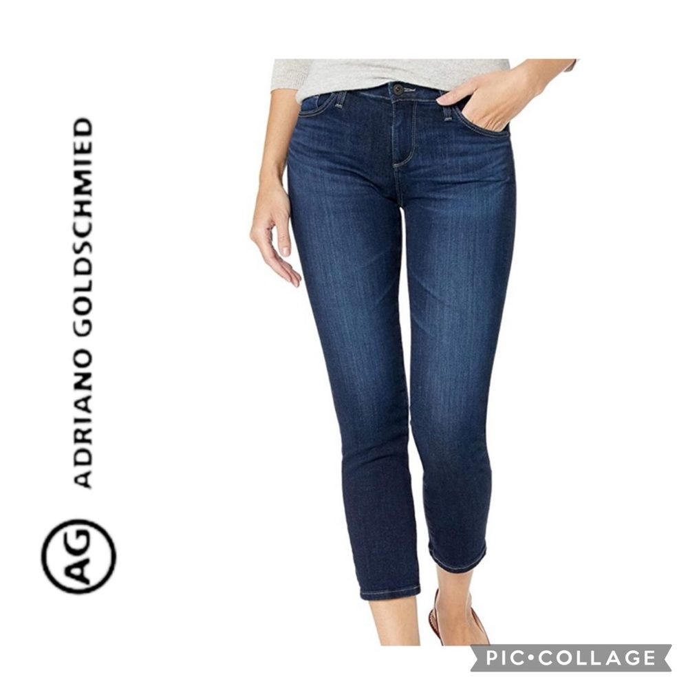 Ag Adriano Goldschmied Dark Blue Ankle Crop Jeans
